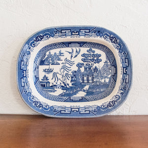 Antique Blue Willow Buffalo Pottery Platter- Large